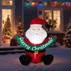 Karl Home 5.8FT Lighted Santa Claus Holding Banner Christmas Inflatable Decoration - 2 of 4