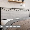 Bed Frame with Headboard, Industrial Platform Queen Bed Frame with 14 Strong Metal Slats Support, 11'' Under-Bed Storage, No Noise - 4 of 4