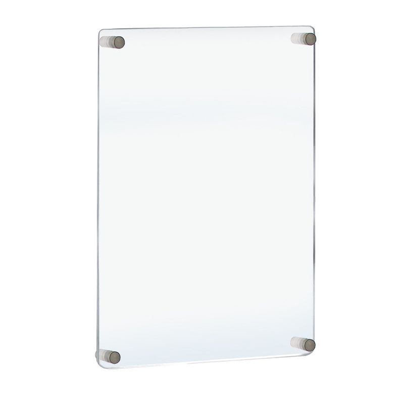 Azar Displays Floating Styrene Wall Frame with Rounded Edges, Silver Stand Off Caps: 22" x 28" Graphic Size, Overall Frame Size: 23.5"W x 31.5''H, 3 of 7