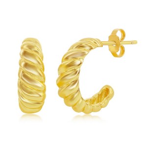Bella Silver Sterling Silver Shrimp Earrings - Gold Plated - Gold - 1 of 2