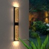 LLHZSY 31 1/2" Modern Outdoor Wall Light Fixtures Black LED Sconce Light with Bubble Crystal for House Porch Yard Patio - 2 of 4
