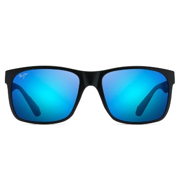 Maui Jim Red Sands Rectangular Sunglasses - Blue lenses with Black frame