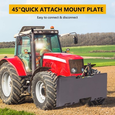 Garvee Heavy-Duty Skid Steer Mount Plate, 1/4" Thickness and 3000LBS Weight Capacity, Easy to Weld or Bolt to Different Accessories