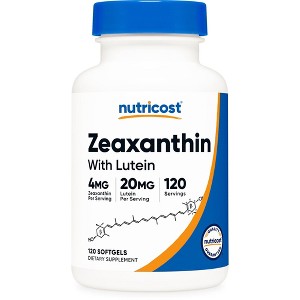 Nutricost Zeaxanthin with Lutein (20mg) 120 Softgels - Potent, GMO-Free, Gluten Free - 1 of 4
