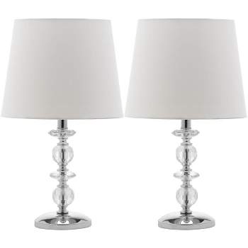 Derry 15 Inch H Stacked Crystal Lamp (Set of 2)  - Safavieh