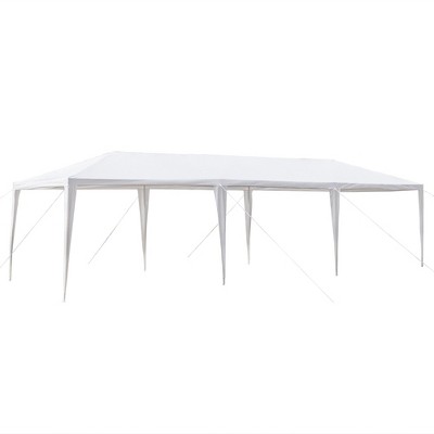 Racxily  White Party Canopy Tent w/5 Removable Sidewalls, 5-Sided Iron PE Cloth Spiral Pipe Pergola, for Weddings, Backyard Events