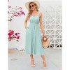 Women's Dress Casual Summer Spaghetti Strap Dress Button Down Sleeveless A Line Beach Swing Midi Sundress - 2 of 4