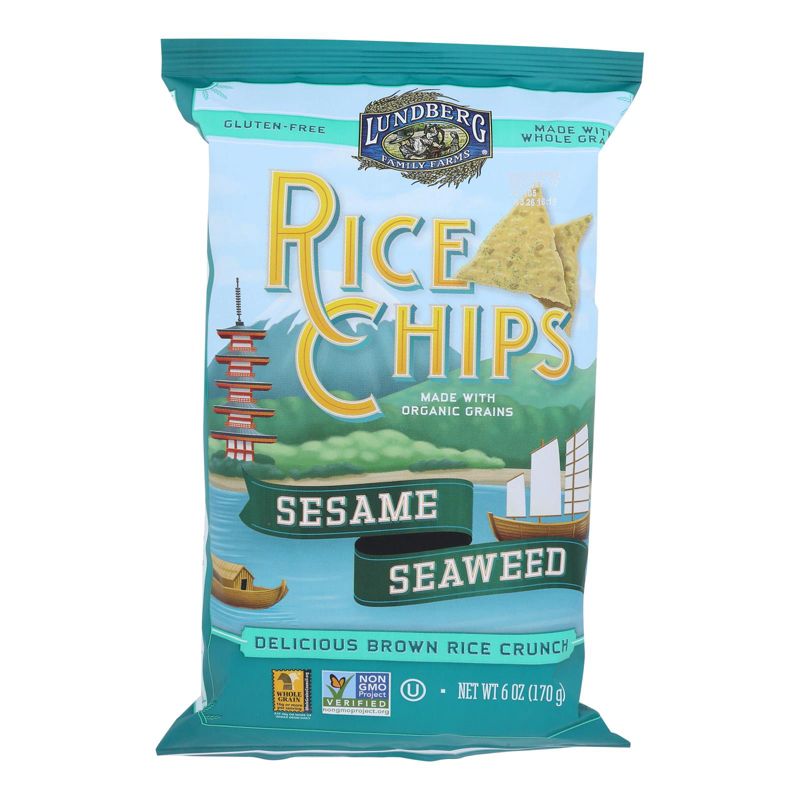 Lundberg Sesame Seaweed Rice Chips - Case of 12/6 oz, 2 of 7