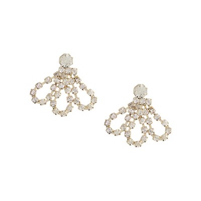 SOHI Women's Crystal Silver Bling Drop Earrings