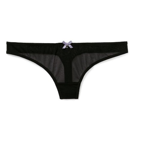 Adore Me Women's Ella Thong Panty L / Jet Black. : Target
