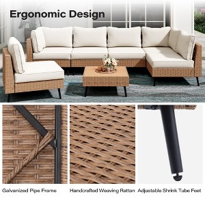 LAUSAINT HOME Outdoor Sectional Sofa Set Patio Conversation Set with ...