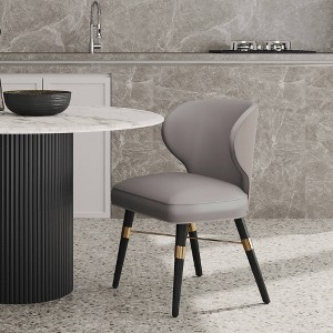 Strine Modern Velvet and Leatherette Upholstered Dining Chair Dark Taupe - Manhattan Comfort - 1 of 4