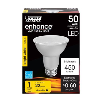 Feit Electric PAR20 E26 (Medium) LED Bulb Warm White 50 Watt Equivalence 1 pk