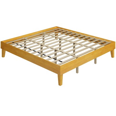 Yaheetech Wooden Bed Frame Platform Bed with Wood Slat Support