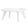 NicBex 1PC/2PCS Modern Cloud-Shaped Coffee Table,Marble-Look Side Table with Solid Wood Legs,Center Table for Living Room,Bedroom,Dining Room,White - 2 of 4