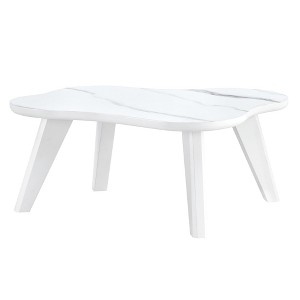 NicBex Cloud Shape Coffee Table with Imitation Marble/Wood Tabletop for Living Room,Dining Room,Bedroom - 1 of 4