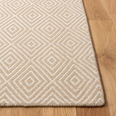 Beige Ivory Hand-Knotted Wool Floral 4' x 6' Rug