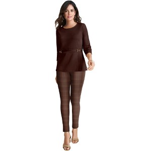 Jessica London Ponte Belted Top - 1 of 2