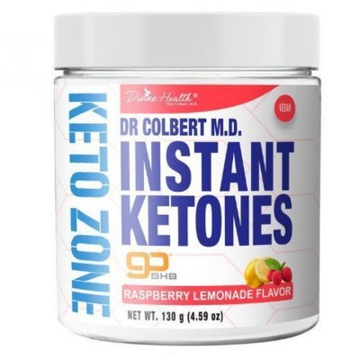 Divine Health Instant Ketones Powered by goBHB Drink Mix Powder - Sugar Free Raspberry Lemonade Flavor - 4.59oz