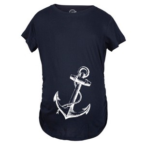 Maternity Anchor Baby Bump Nautical Pregnancy Annoucement Shower Gift T shirt - Crazy Dog Maternity T Shirt - 1 of 4