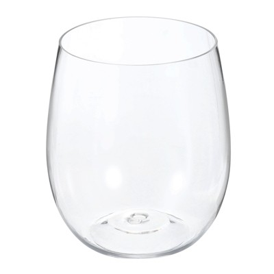 Unique Bargains Party PET Stemless Lightweight Wine Glasses Drinkware 12oz 1 Pc
