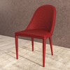 LeisureMod Dining Chair Upholstered in Leather with Metal Legs Set of 2 Seville Collection - 2 of 4