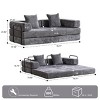Convertible Modern Floor Sofa Bed with Plush Accent Pillows for Living Room or Dorm -3irtyhousy - 4 of 4