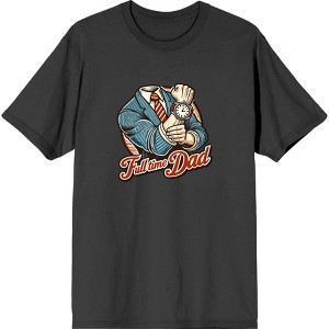 Full Time Dad Business Suit Adult Crew Neck Short Sleeve Tee - 1 of 2