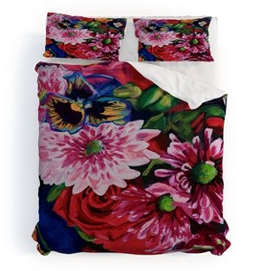 Deny Designs King Fine Art by Clau Robles Gil Panel 2 Naranja Sanguinay Flores Duvet Cover Bedding Set Pink - 1 of 4