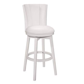 Gianna Wood Swivel Barstool with Upholstered Back White - Hillsdale Furniture
