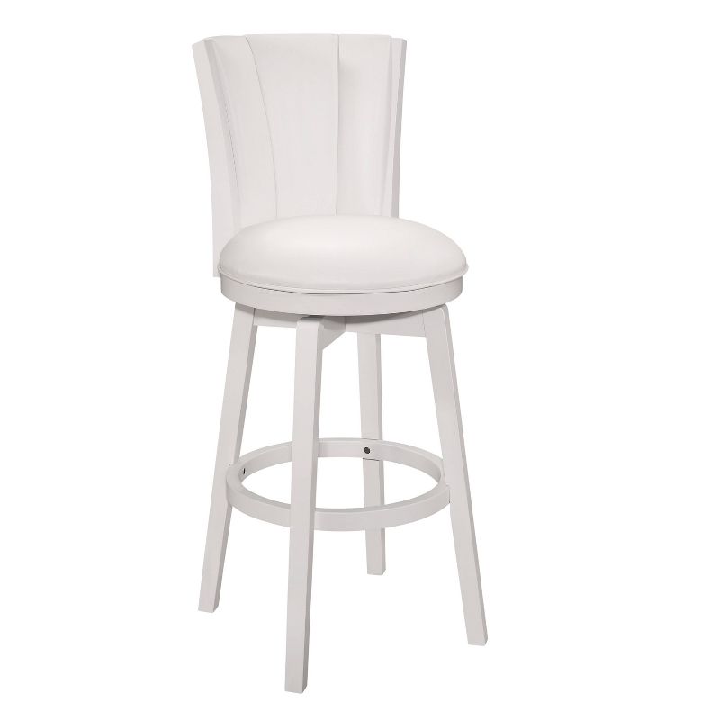 Gianna Wood Swivel Barstool with Upholstered Back White - Hillsdale Furniture, 1 of 14