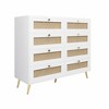 PAGED Rattan Dresser with 6 Drawers, Storage Cabinet with Metal Handle and Wood Legs, Dresser for Bedroom - 2 of 4