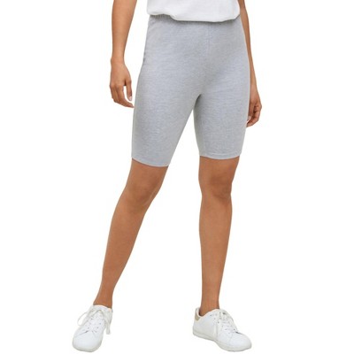 Ellos Women's Plus Size Stretch Knit Bike Shorts - 14/16, Gray : Target