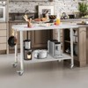 36x24x35 Inch Stainless Steel Table, NSF Heavy Duty Worktable with Adjustable Undershelf, Commercial Metal Table for Kitchen,36*24 with 4 casters - 2 of 4