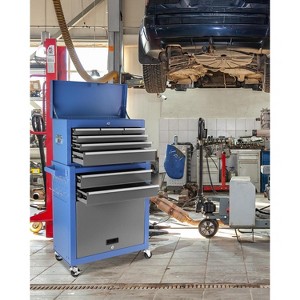 Tool Chest with 8 Drawers, 2-in-1 Mobile Steel Tool Cabinet Storage with Wheels & Lock, Tool Chest Organizer for Garage, Workshop, Home Crafts Use - 1 of 4