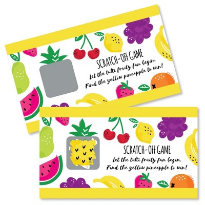 Big Dot of Happiness Tutti Fruity - Party Decorations Frutti Summer Baby Shower or Birthday Party Game Scratch Off Cards - 22 Count