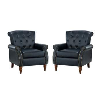 Set of 2 Tyre Armchair with Nailhead Trim  | ARTFUL LIVING DESIGN