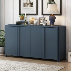 60"W Elegant Sideboard with Adjustable Shelves, 4-Door Storage Cabinet Suitable for Living Room, Entrance and Study Room - ModernLuxe - 1 of 4