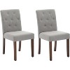 Upholstered Dining Chairs Set of 2, Modern Fabric Kitchen Side Chairs with Sturdy Wood Legs, Parsons Design, Comfortable Soft Linen - 4 of 4