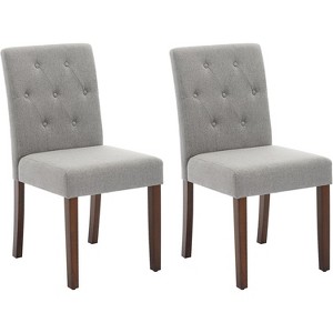 homfan Dining Chairs Set of 2, Upholstered Button Tufted Dining Chair with    Wood Legs - 1 of 4