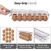 Soda Can Organizer for Refrigerator & Egg Holder Set, 2 Stackable Can Dispensers & 2 Egg Holders with Lid holds 14 eggs - 4 of 4