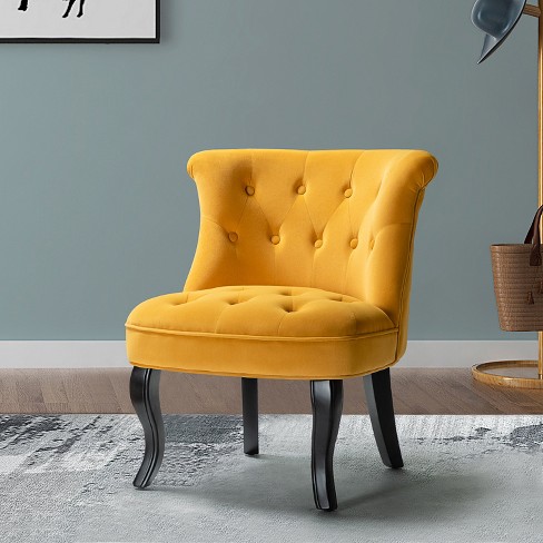 Velvet button chair hot sale