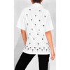 LA LEELA Womens Summer's Casual Hawaiian Blouses Shirt T-Shirt Blouse Short Sleeve Button Up Dress Tee Shirts Tops for Women - 3 of 4