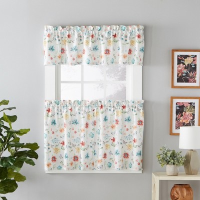 SKL Home Floral Dance Cheerful Scatter Print Window Valance with Rod Pocket - 58"x13", Multicolor