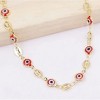 RMZ GOLD NYC 18K Gold Plated Mariner Chain Anklet with Red Evil Eye Crystal Charm - 2 of 4