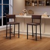 Set of 4 Bar Chair  with Thick Cushion, Backrest and Footrest for Dining Room, Kitchen Island Counter Chair - 2 of 4