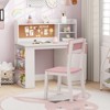 Tangkula Kids Desk & Chair Set w/Chair Hutch 3-Layer Side Shelf Storage Cabinet - 3 of 4