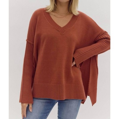 Women's An Oversized V-Neck Top - entro