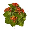 Nearly Natural 8-in Kalanchoe Bush Artificial Flower (Set of 6), Orange - 2 of 3