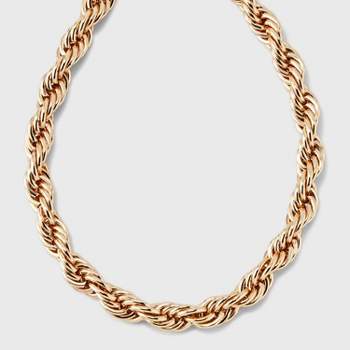 Criss Cross Rope Chain Necklace - A New Day™ Gold